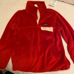 Orange Fleece 1/4 Snap Pullover